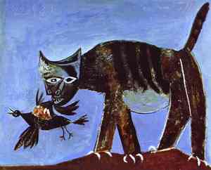 Кошка, схватившая птицу. П. Пикассо